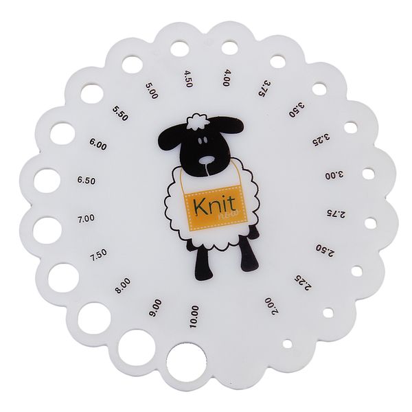 round sizes 2 mm -10 mm knitting knit needle sizer gauge ruler measure tools accessory, Black
round sizes 2 mm -10 mm knitting knit needle sizer gauge ruler measure tools accessory, Black