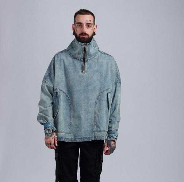 fashion- men fashion jean coats turtleneck oversize loose casual coat light blue vintage jackets, Black;brown
fashion- men fashion jean coats turtleneck oversize loose casual coat light blue vintage jackets, Black;brown