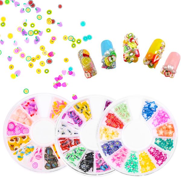 12grid 3d tiny fruit fimo slice nail decor colorful mixed styles nails art sticker polymer clay diy manicure decoration tools, Silver;gold 
12grid 3d tiny fruit fimo slice nail decor colorful mixed styles nails art sticker polymer clay diy manicure decoration tools, Silver;gold