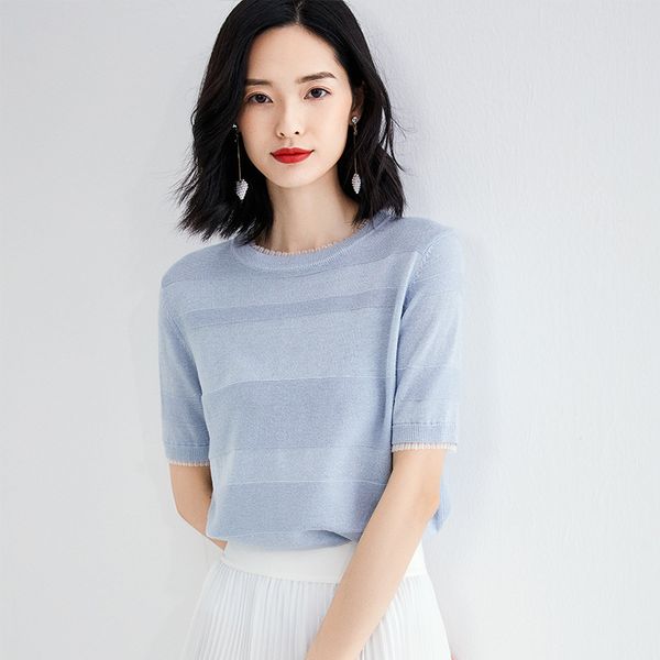 the new autumn 2019 european and american fashion fair fair quality blouse pullover stripe sweater short-sleeved versatile sweater woman, Black;gray
the new autumn 2019 european and american fashion fair fair quality blouse pullover stripe sweater short-sleeved versatile sweater woman, Black;gray