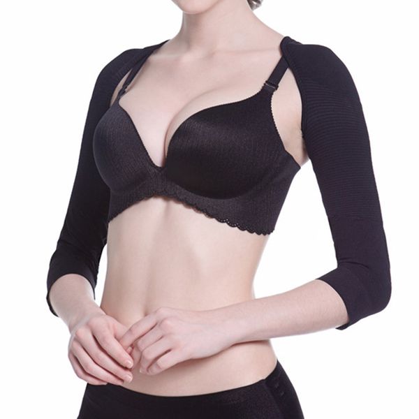 women arm corrector back posture upper ladies shaper underwear shoulder slimming long sleeve elastic humpback prevent control, Black;blue
women arm corrector back posture upper ladies shaper underwear shoulder slimming long sleeve elastic humpback prevent control, Black;blue