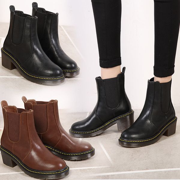 2019 ankle boots female boots fashion simple thick with leather round head high heel platform women's, Black
2019 ankle boots female boots fashion simple thick with leather round head high heel platform women's, Black