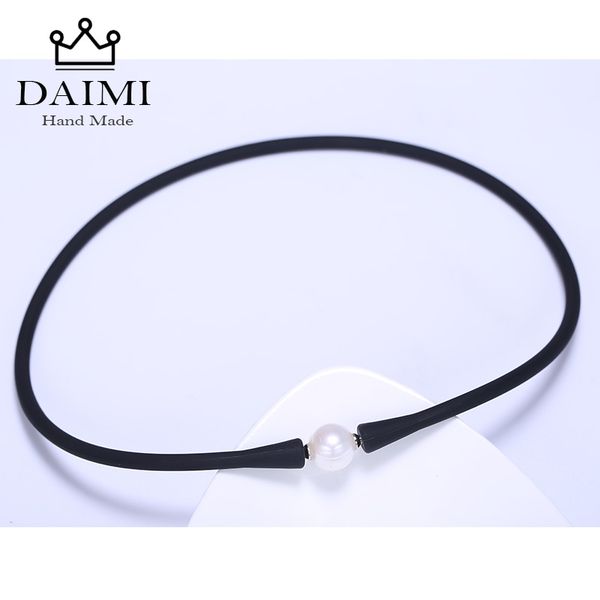 daimi casual black silicone necklace 11mm white freshwater pearl minimalism necklace 40-42cm choker waterproof daily jewelry, Silver
daimi casual black silicone necklace 11mm white freshwater pearl minimalism necklace 40-42cm choker waterproof daily jewelry, Silver