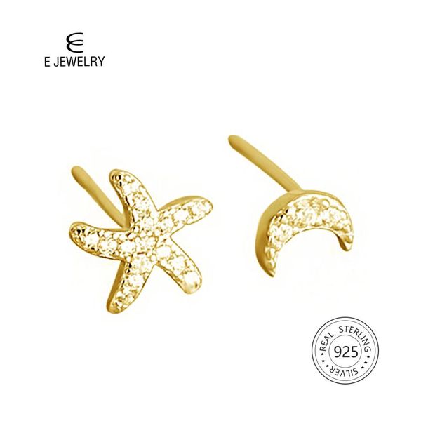 e jewelry moon & star asymmetric s925 silver stud earrings zircon gemstone jewelry for women party girlfriend gift gold & silver, Golden;silver
e jewelry moon & star asymmetric s925 silver stud earrings zircon gemstone jewelry for women party girlfriend gift gold & silver, Golden;silver