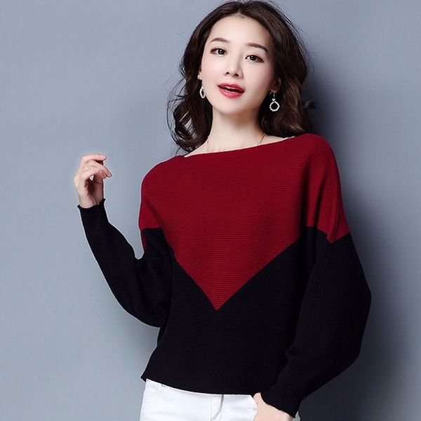 women sweater loose pullover knitted cotton batwing sleeve knit autumn sweaters pull casual ladies bat sleeve jumper, White;black
women sweater loose pullover knitted cotton batwing sleeve knit autumn sweaters pull casual ladies bat sleeve jumper, White;black
