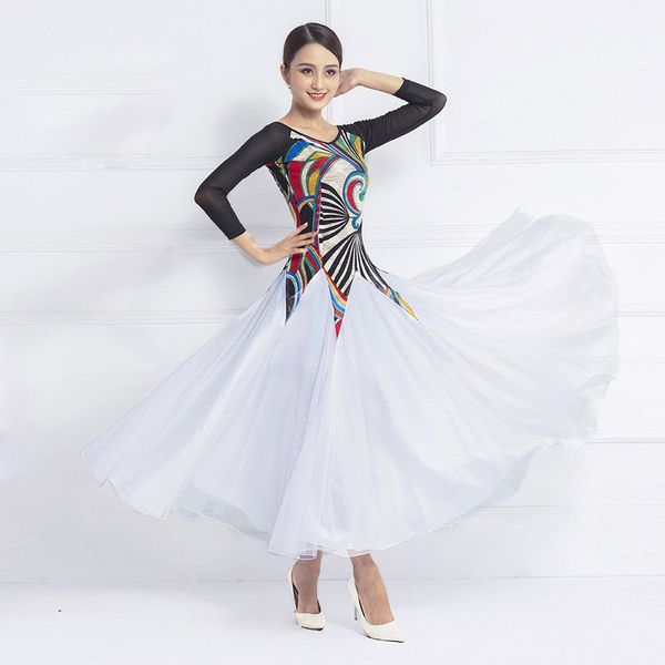black white ballroom competition dress long modern dresses standard women waltz dresses ballroom dancing dress, Black;red
black white ballroom competition dress long modern dresses standard women waltz dresses ballroom dancing dress, Black;red