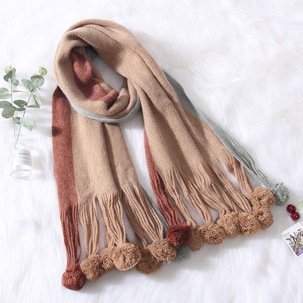 wholesale-new wool ladies scarf rainbow hanging ball fashion wild students long thick warm scarf, Blue;gray
wholesale-new wool ladies scarf rainbow hanging ball fashion wild students long thick warm scarf, Blue;gray