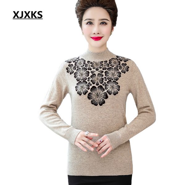 xjxks women turtleneck sweater 2019 autumn winter new fashion print loose plus size comfort 100% wool knitted sweater women pullover, White;black
xjxks women turtleneck sweater 2019 autumn winter new fashion print loose plus size comfort 100% wool knitted sweater women pullover, White;black