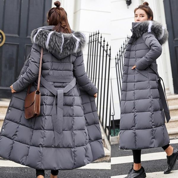 winter women down jacket long hooded 2019 fashion snow clothing warm cotton-padded long sleeve parkas down coat for female, Black
winter women down jacket long hooded 2019 fashion snow clothing warm cotton-padded long sleeve parkas down coat for female, Black