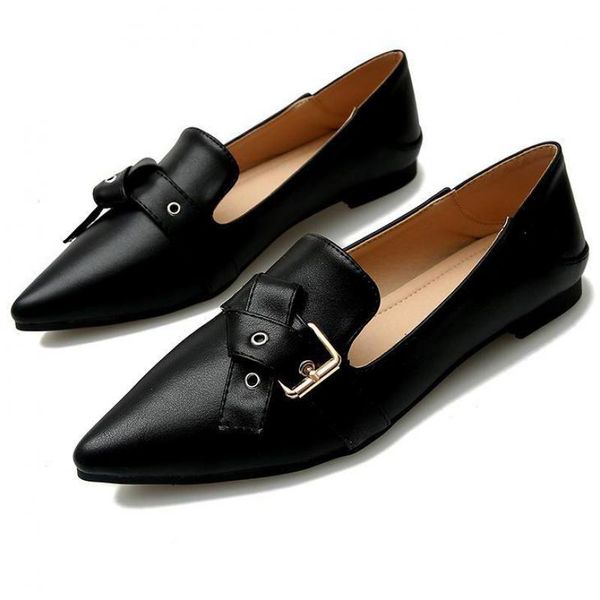 office women loafers flats shoes large size slip on leather shoes pointed toe lady shallow single footwear casual zapatos mujer, Black
office women loafers flats shoes large size slip on leather shoes pointed toe lady shallow single footwear casual zapatos mujer, Black