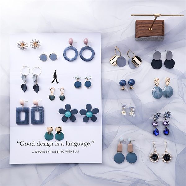 mingqi korean new version popular fashion blue gray earrings geometric earring personality simple temperament women jewelry gift, Silver
mingqi korean new version popular fashion blue gray earrings geometric earring personality simple temperament women jewelry gift, Silver