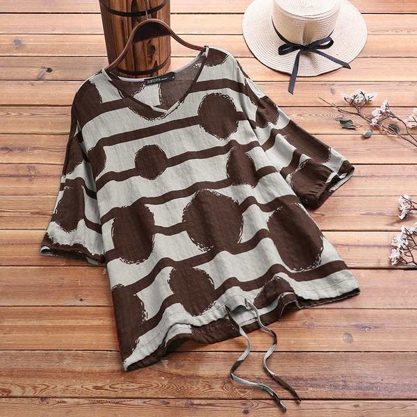 women's blouses & shirts 2021 zanzea vintage women printed shirt summer short sleeve casual loose blouse female retro tunic chemise pl, White
women's blouses & shirts 2021 zanzea vintage women printed shirt summer short sleeve casual loose blouse female retro tunic chemise pl, White