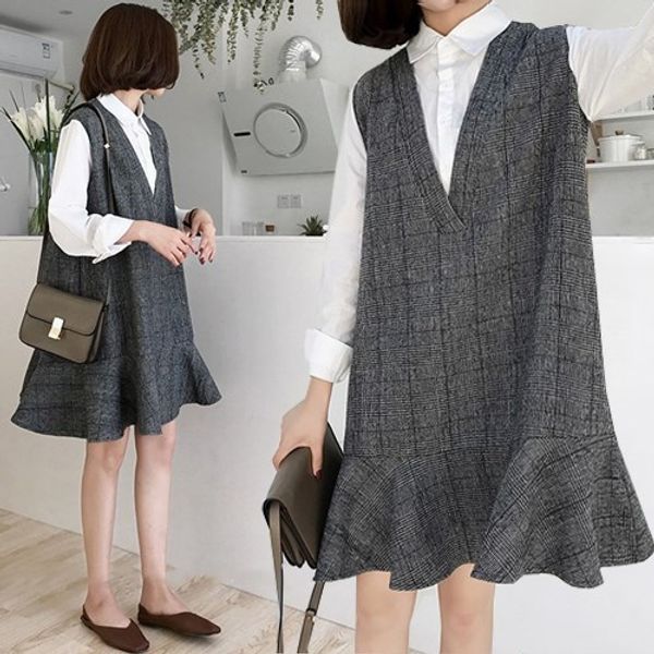 maternity clothes 2020 autumn new style mock two-piece shirt joint plaid v-neck korean-style elegant pregnant women fishtail, White
maternity clothes 2020 autumn new style mock two-piece shirt joint plaid v-neck korean-style elegant pregnant women fishtail, White