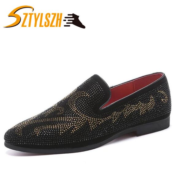 luxury fashion gold rhinestone starss loafers men moccasins slippers men's dress shoes wedding flats casual shoes, Black
luxury fashion gold rhinestone starss loafers men moccasins slippers men's dress shoes wedding flats casual shoes, Black