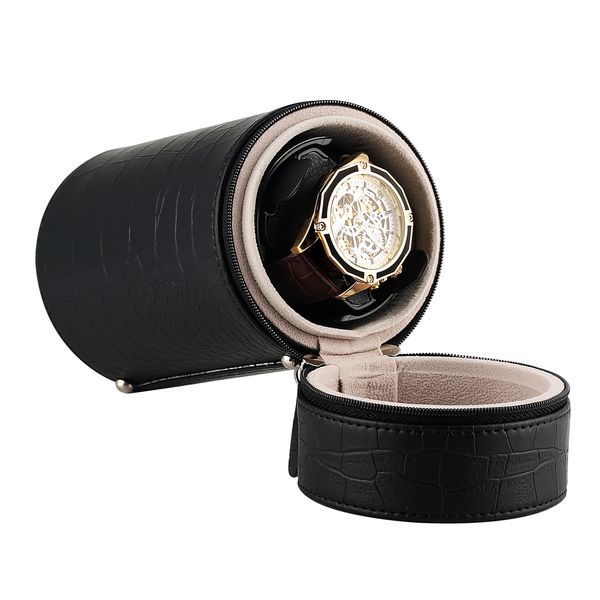 classic black/brown crocodile pattern leather box case cylinder mute automatic watch winder distributed usb cable rotatory box, Black;blue
classic black/brown crocodile pattern leather box case cylinder mute automatic watch winder distributed usb cable rotatory box, Black;blue