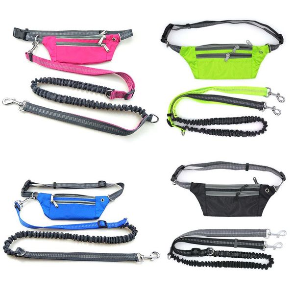 waist pet leash outdoor running hand adjustable waist belt nylon retractable dog leash