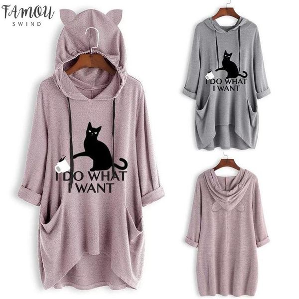 t shirt women casual print cat ear hooded t shirt long sleeves pocket irregular fashion new femme apr 19, White
t shirt women casual print cat ear hooded t shirt long sleeves pocket irregular fashion new femme apr 19, White