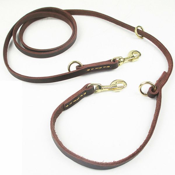 hand sewing one for two double-headed copper hook dog leashes leather convenient tying rope running rope pet double head 2.3m
hand sewing one for two double-headed copper hook dog leashes leather convenient tying rope running rope pet double head 2.3m