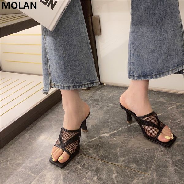 molan 2020 summer fashion hallow air mesh square toe high heels lady pumps mules flip flops girl party shoes, Black
molan 2020 summer fashion hallow air mesh square toe high heels lady pumps mules flip flops girl party shoes, Black
