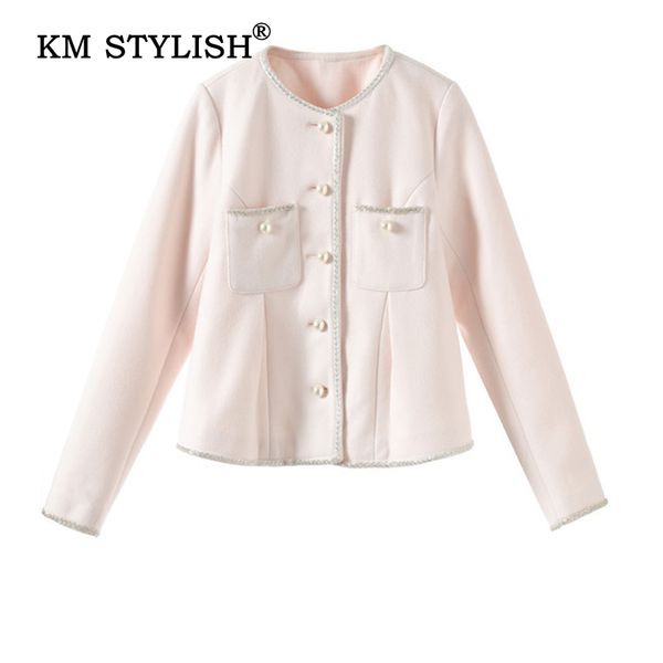 2019 autumn winter fashion women long-sleeve coat solid pearl button woolen jacket female o-neck slim outwear, Black;brown
2019 autumn winter fashion women long-sleeve coat solid pearl button woolen jacket female o-neck slim outwear, Black;brown