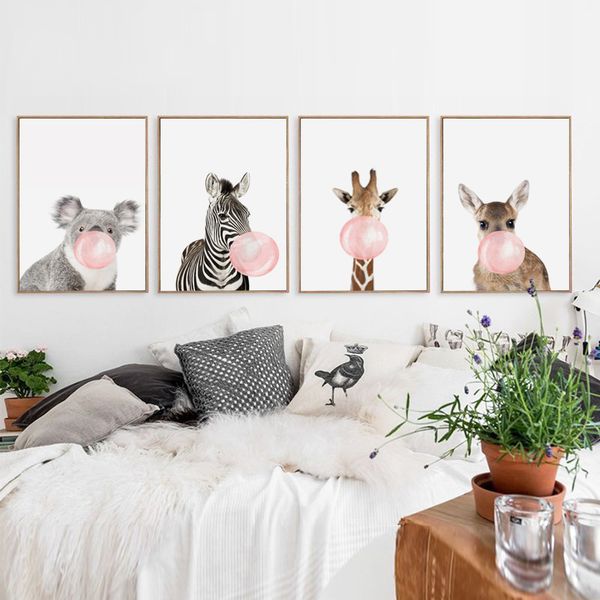 bubble chewing gum giraffe zebra animal posters canvas art painting wall art nursery decorative picture nordic style kids deco
bubble chewing gum giraffe zebra animal posters canvas art painting wall art nursery decorative picture nordic style kids deco