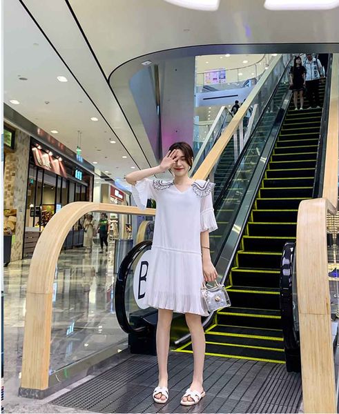 2019 summer new korean skirt female chiffon dress sweet little white fairy skirt, Black;gray
2019 summer new korean skirt female chiffon dress sweet little white fairy skirt, Black;gray