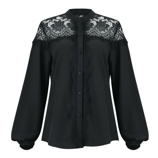 new women long sleeve lace hollow shirt crew black neck tunic blouse shirt, White
new women long sleeve lace hollow shirt crew black neck tunic blouse shirt, White