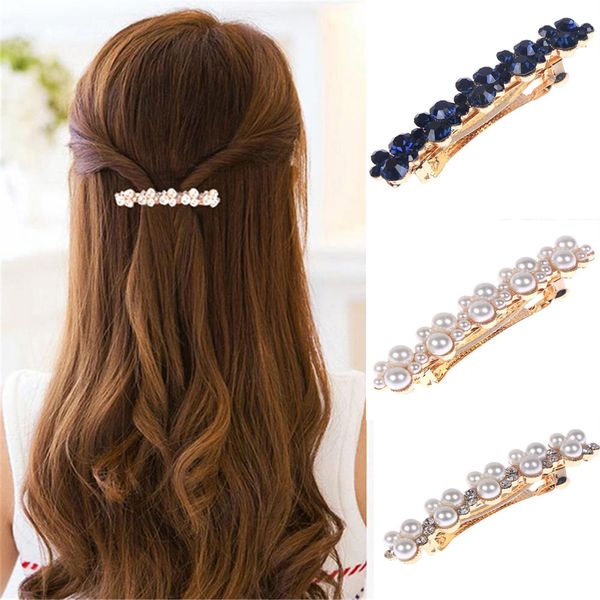 5 colors korean crystal elegant crystal pearl hair clip women barrettes hairgrips hair accessories styling tools pendientes, Golden;silver
5 colors korean crystal elegant crystal pearl hair clip women barrettes hairgrips hair accessories styling tools pendientes, Golden;silver