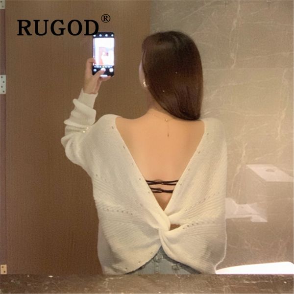 rugod elegant sequins knitted sweater women fashion ins round neck cross backless sweaters female casual oversized pullovers, White;black
rugod elegant sequins knitted sweater women fashion ins round neck cross backless sweaters female casual oversized pullovers, White;black