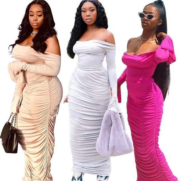 womens casual dresses fashion solid color strapless backless ruched panelled womens designer long dresses females clothing, Black;gray
womens casual dresses fashion solid color strapless backless ruched panelled womens designer long dresses females clothing, Black;gray