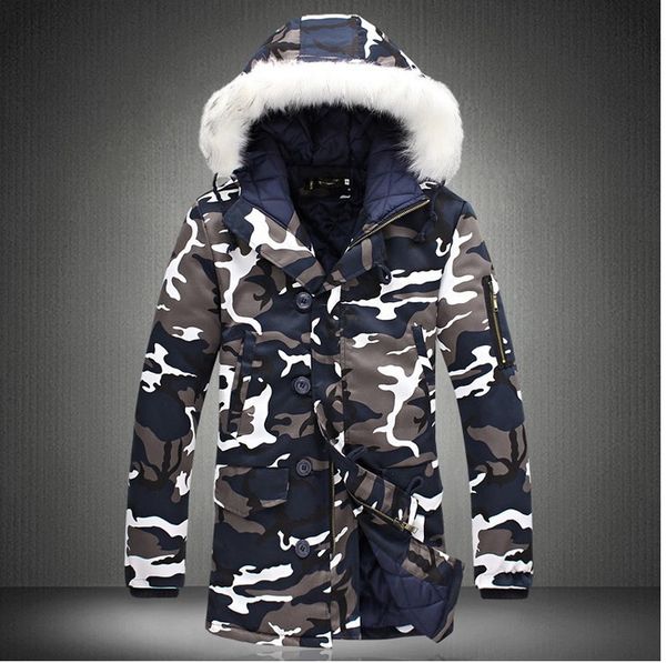 new style 2018 winter men camouflage hooded mid-length cotton coat overcoat plus-sized fur collar coat men's fashion, Black
new style 2018 winter men camouflage hooded mid-length cotton coat overcoat plus-sized fur collar coat men's fashion, Black