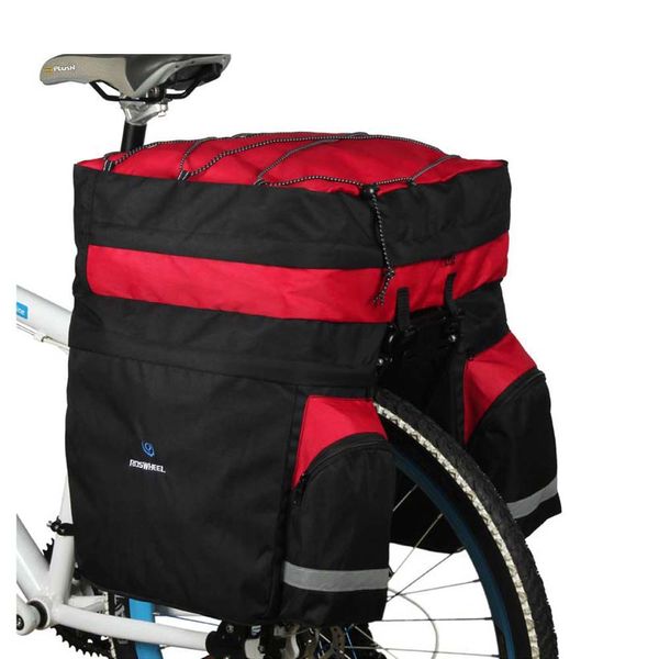 

roswheel 60l waterproof bicycle panniers with rain cover bike bags double side rear rack tail seat trunk bag pannier