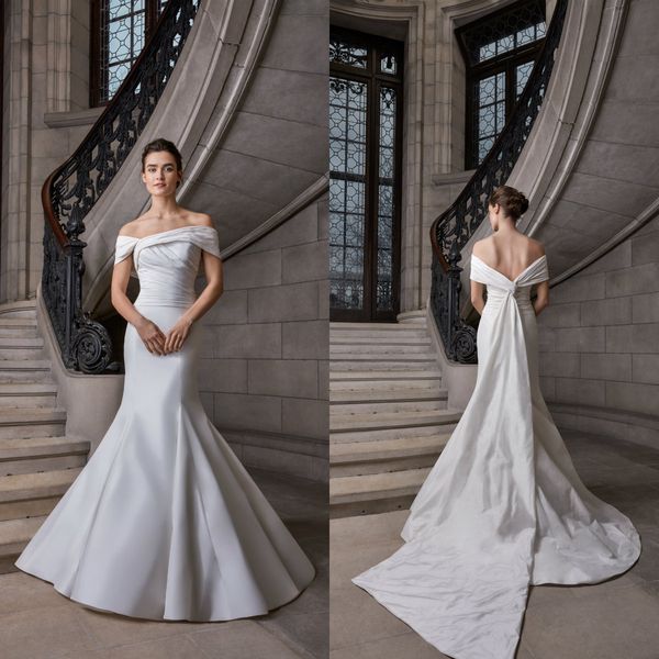 sareh nouri mermaid wedding dresses off the shoulder satin sweep train beach boho wedding dress custom made bridal gowns, White
sareh nouri mermaid wedding dresses off the shoulder satin sweep train beach boho wedding dress custom made bridal gowns, White