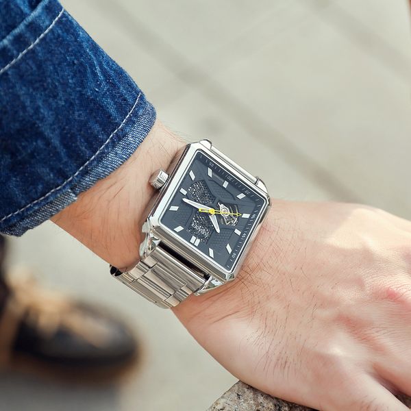 luxury square skeleton men's watch ultra thin automatic mechanical watch fashion stainless steel waterproof luminous watches new, Slivery;brown
luxury square skeleton men's watch ultra thin automatic mechanical watch fashion stainless steel waterproof luminous watches new, Slivery;brown