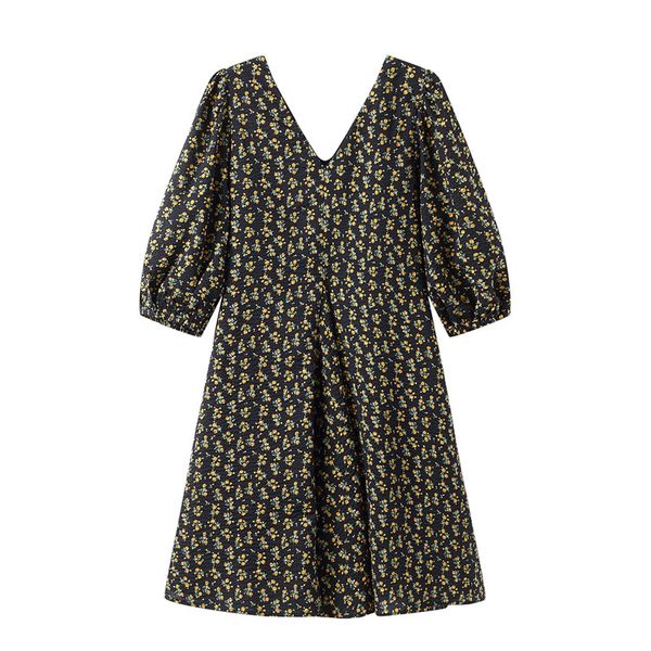 women dress new in early spring 2020 vintage v-neck bubble sleeve floral dress slim floral, Black;gray
women dress new in early spring 2020 vintage v-neck bubble sleeve floral dress slim floral, Black;gray