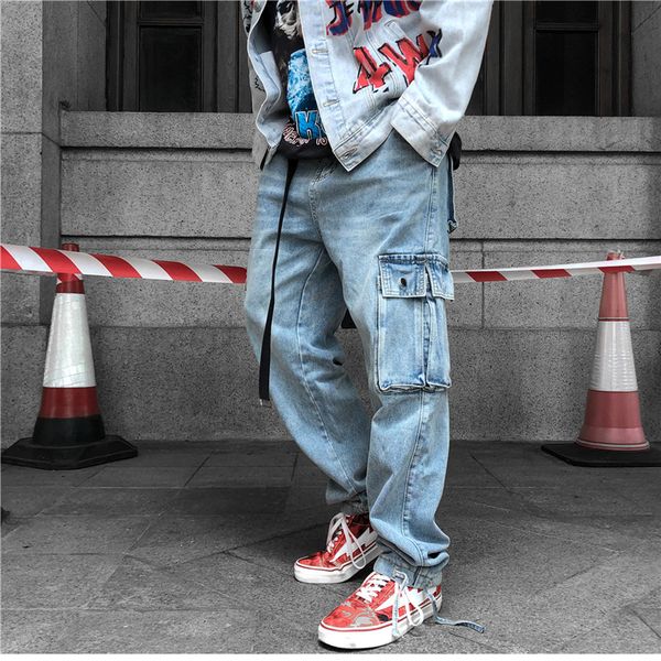 2019 hip hop jogger solid color washed jeans wild harajuku denim trousers men's street clothing band wild cowboy, Black
2019 hip hop jogger solid color washed jeans wild harajuku denim trousers men's street clothing band wild cowboy, Black
