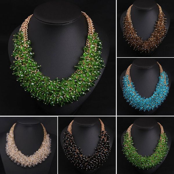 fashion women crystal chunky chain bib choker collar pendant necklace statement jewelry african bride wedding party necklace new, Silver
fashion women crystal chunky chain bib choker collar pendant necklace statement jewelry african bride wedding party necklace new, Silver