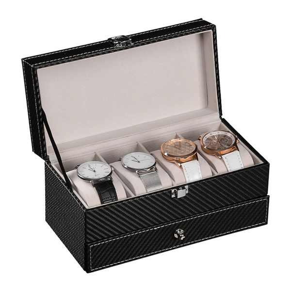 carbon fiber 2 layers 4-bit box with drawer watch box storage watches display storage case jewelry watch collector case, Black;blue
carbon fiber 2 layers 4-bit box with drawer watch box storage watches display storage case jewelry watch collector case, Black;blue