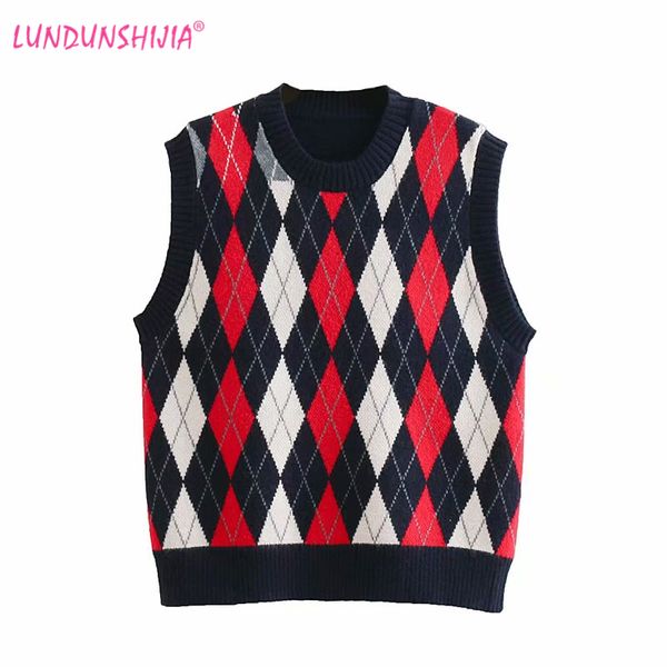 lundunshijia 2019 spring autumn patchwork sweater vest women sleeveless o-neck knitted vests female casual classic rhombus plaid, Black;white
lundunshijia 2019 spring autumn patchwork sweater vest women sleeveless o-neck knitted vests female casual classic rhombus plaid, Black;white