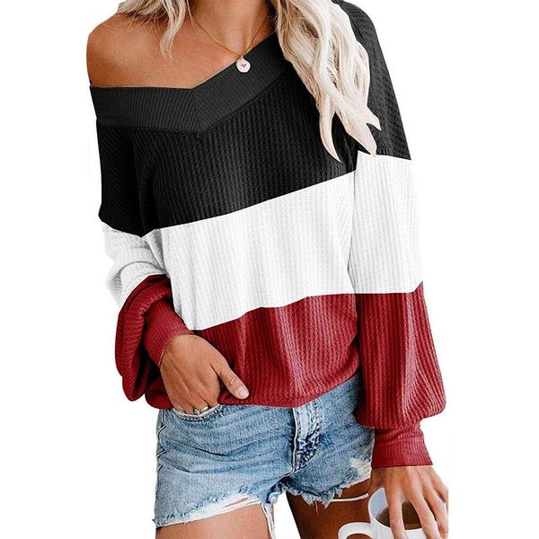v neck long sleeve tunic sweatshirt patchwork casual women sweater spring loose knitted autumn ladies pullovers fashion, White;black
v neck long sleeve tunic sweatshirt patchwork casual women sweater spring loose knitted autumn ladies pullovers fashion, White;black