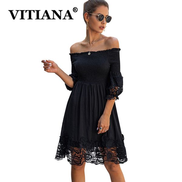 vitiana women black party dress for womens summer 2020 female half sleeve off shoulder lace midi dresses femme vestidos, Black;gray
vitiana women black party dress for womens summer 2020 female half sleeve off shoulder lace midi dresses femme vestidos, Black;gray