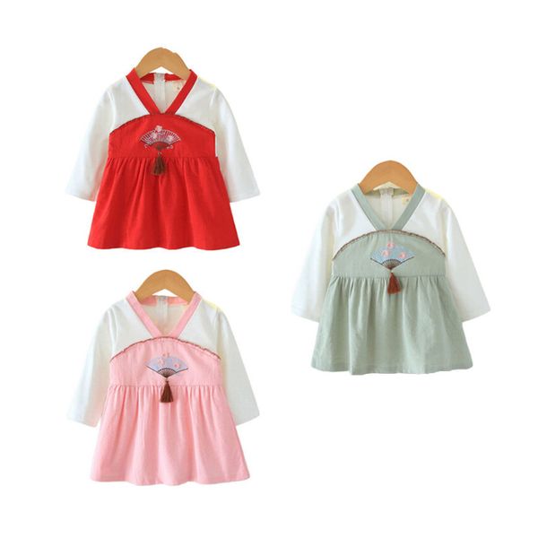 kids dresses for girls toddler baby long sleeve hanfu fan pattern embroidery retro style splice tassel princess dress clothes, Red;yellow
kids dresses for girls toddler baby long sleeve hanfu fan pattern embroidery retro style splice tassel princess dress clothes, Red;yellow