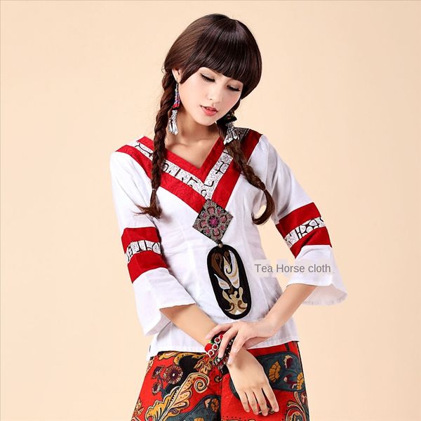 yunnan ethnic jacquard style tea horse cloth jacquard cotton square quarter sleeve special sale, White
yunnan ethnic jacquard style tea horse cloth jacquard cotton square quarter sleeve special sale, White