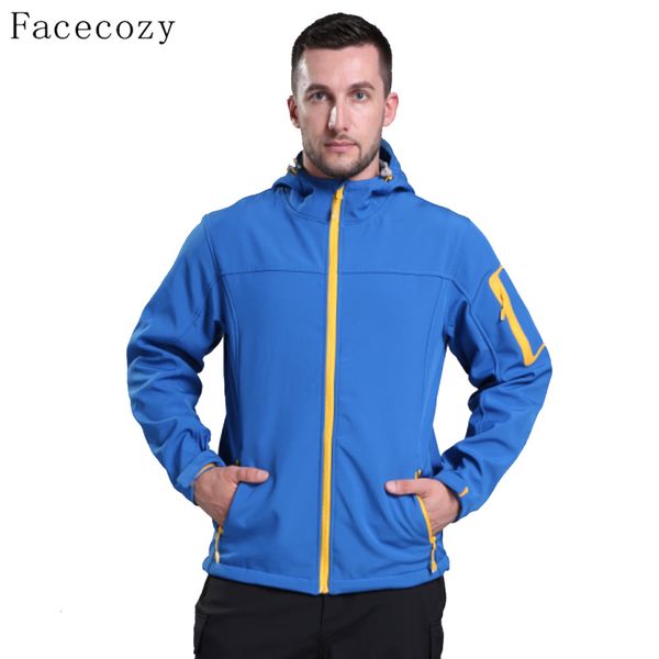 facecozy men winter outdoor solid color softshell jacket hooded zipper pockets breathable windproof camping clothes, Blue;black
facecozy men winter outdoor solid color softshell jacket hooded zipper pockets breathable windproof camping clothes, Blue;black