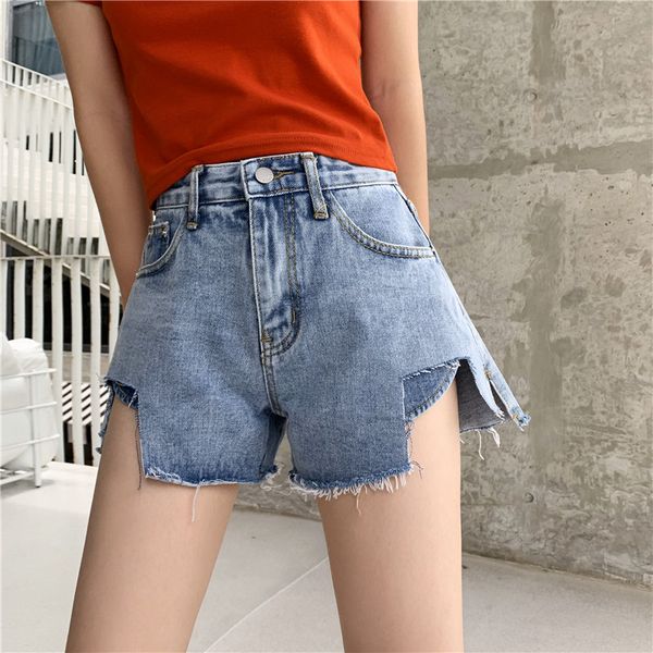 denim summer women shorts blue 3799, White;black