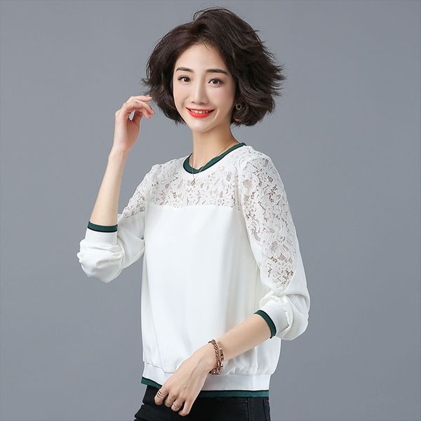 women's 2020 sweater women's autumn long sweater lace pullover sleeve loose pullover stitching lace elegant contrast color, White
women's 2020 sweater women's autumn long sweater lace pullover sleeve loose pullover stitching lace elegant contrast color, White