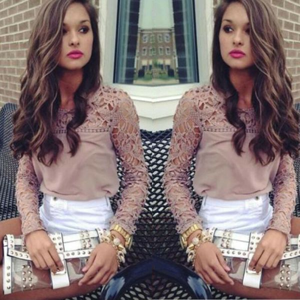 fashion women lace round collar blouse long sleeve chiffon shirt slim office lady hollow out patchwork shirt casual, White
fashion women lace round collar blouse long sleeve chiffon shirt slim office lady hollow out patchwork shirt casual, White