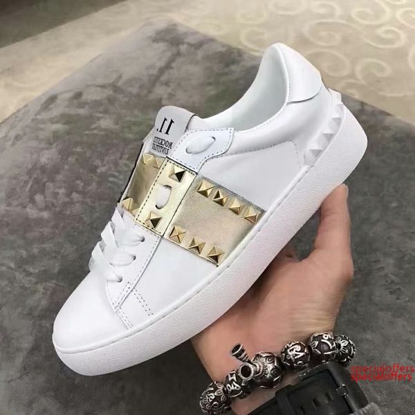 2019 men women v brand punk rivets flat couple shoes genuine leather white gold casual sports shoes sneakers size 35-46, Black
2019 men women v brand punk rivets flat couple shoes genuine leather white gold casual sports shoes sneakers size 35-46, Black