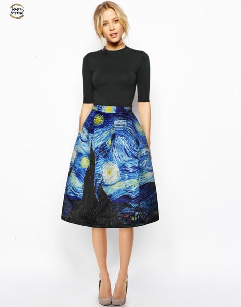 skirt vintage high waist work wear midi skirts womens van gogh painting clouds printing jupe femme saias 4xl, Black
skirt vintage high waist work wear midi skirts womens van gogh painting clouds printing jupe femme saias 4xl, Black