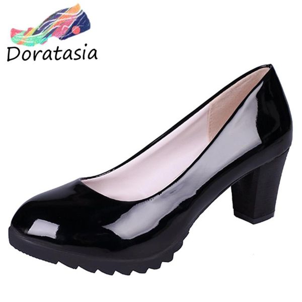 doratasia women round toe block heel shoes 2020 fashion classic pumps women spring handmade spring pumps, Black 
doratasia women round toe block heel shoes 2020 fashion classic pumps women spring handmade spring pumps, Black